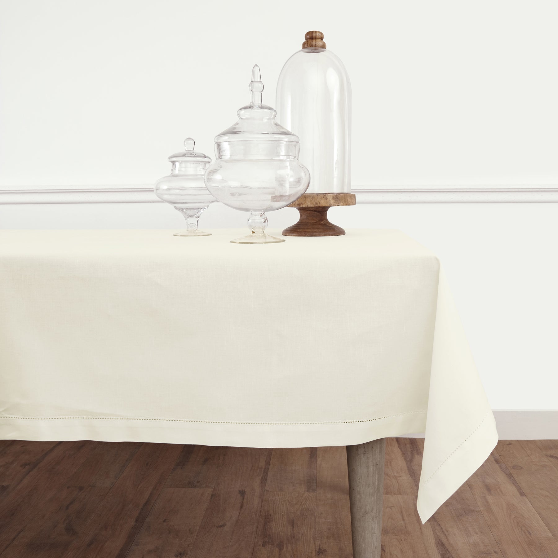 Cotton Linen Hemstitch Tablecloth