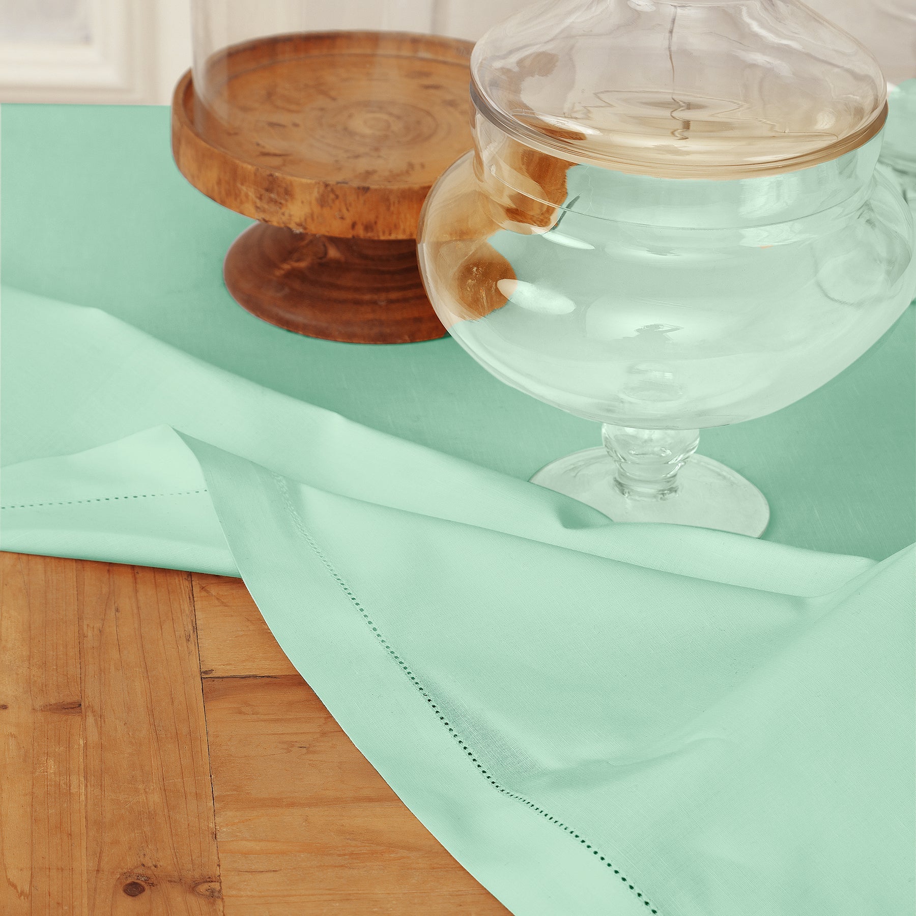 Cotton Linen Hemstitch Tablecloth