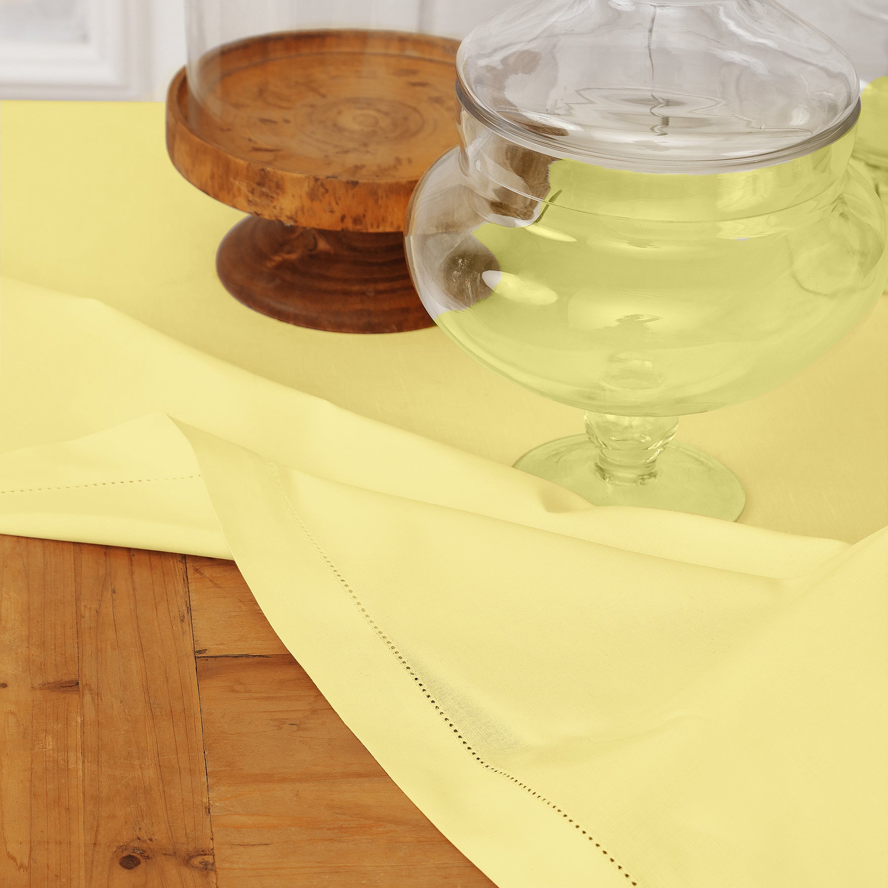 Cotton Linen Hemstitch Tablecloth