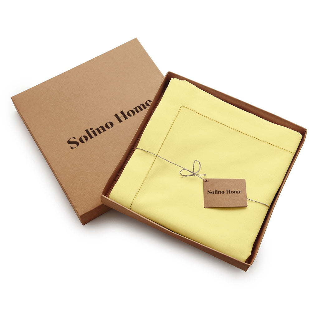 Cotton Linen Hemstitch Tablecloth