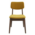 Carlos Dark Yellow Velvet Solid Back Side Chair (Set Of 2)