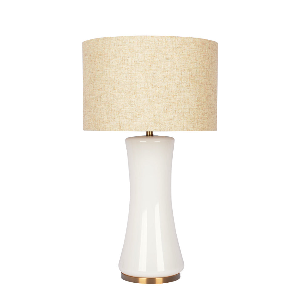 Cascade Glass Lamp Golden Base Off White Glass Table Lamp – Luxury Lig