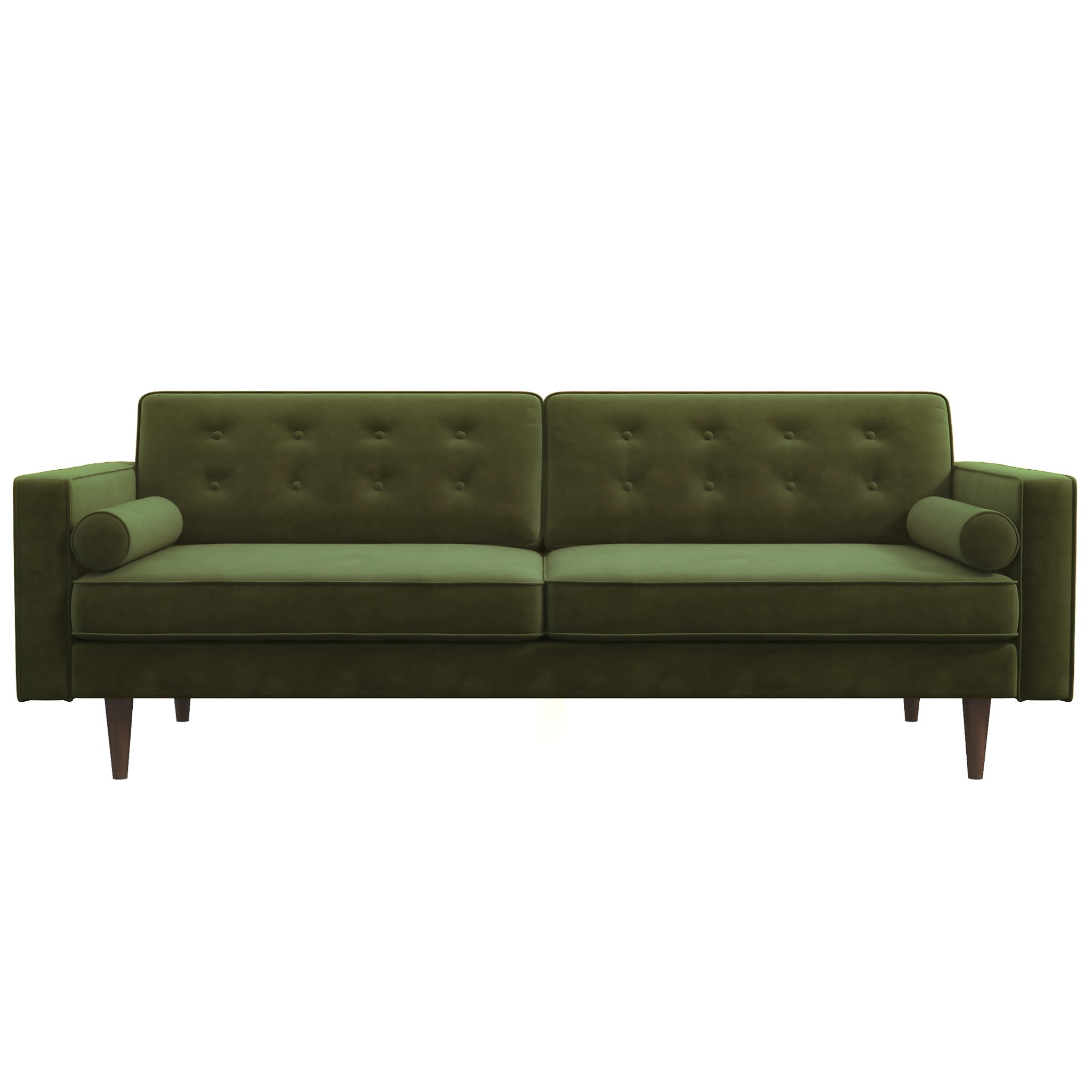 Casey Mid Century Modern Olive Green Velvet Sofa – Designer Sofa – Cur