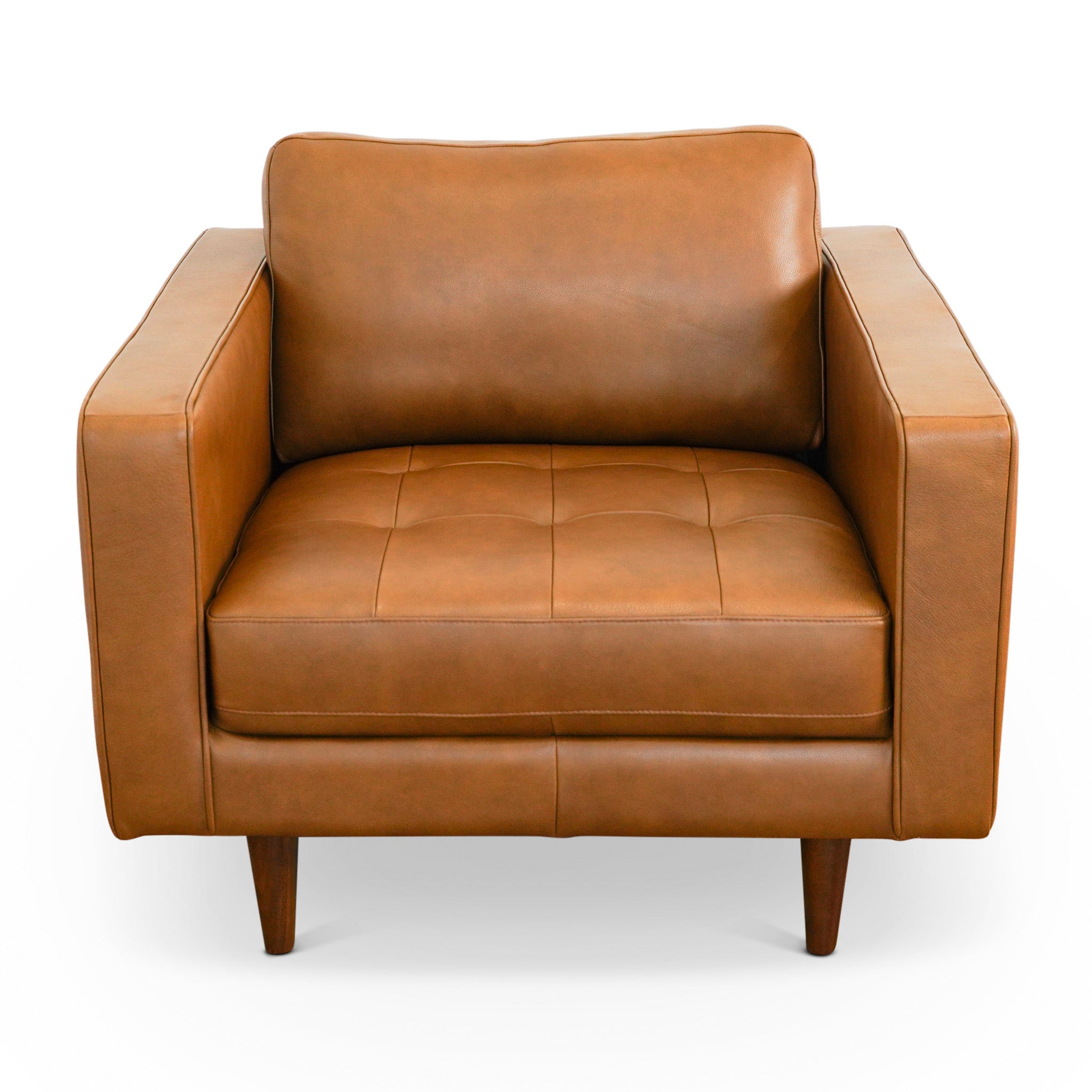 Catherine Leather Lounge Chair (Tan Leather) – Luxury Modern Seating –