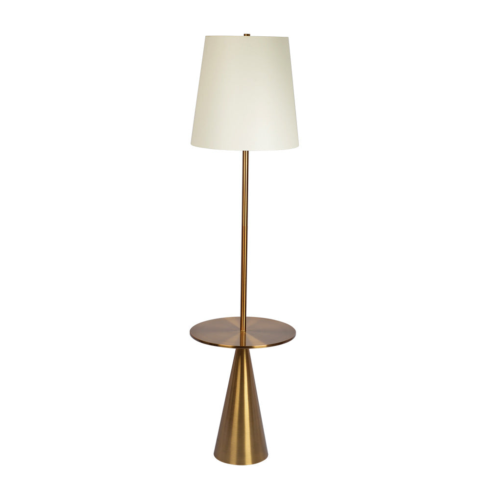 Celestial Modern Floor Lamp with Brass Accent Table with Large White S