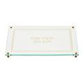 Acrylic Lucite Challah Bread Cutting Board, Gold & White