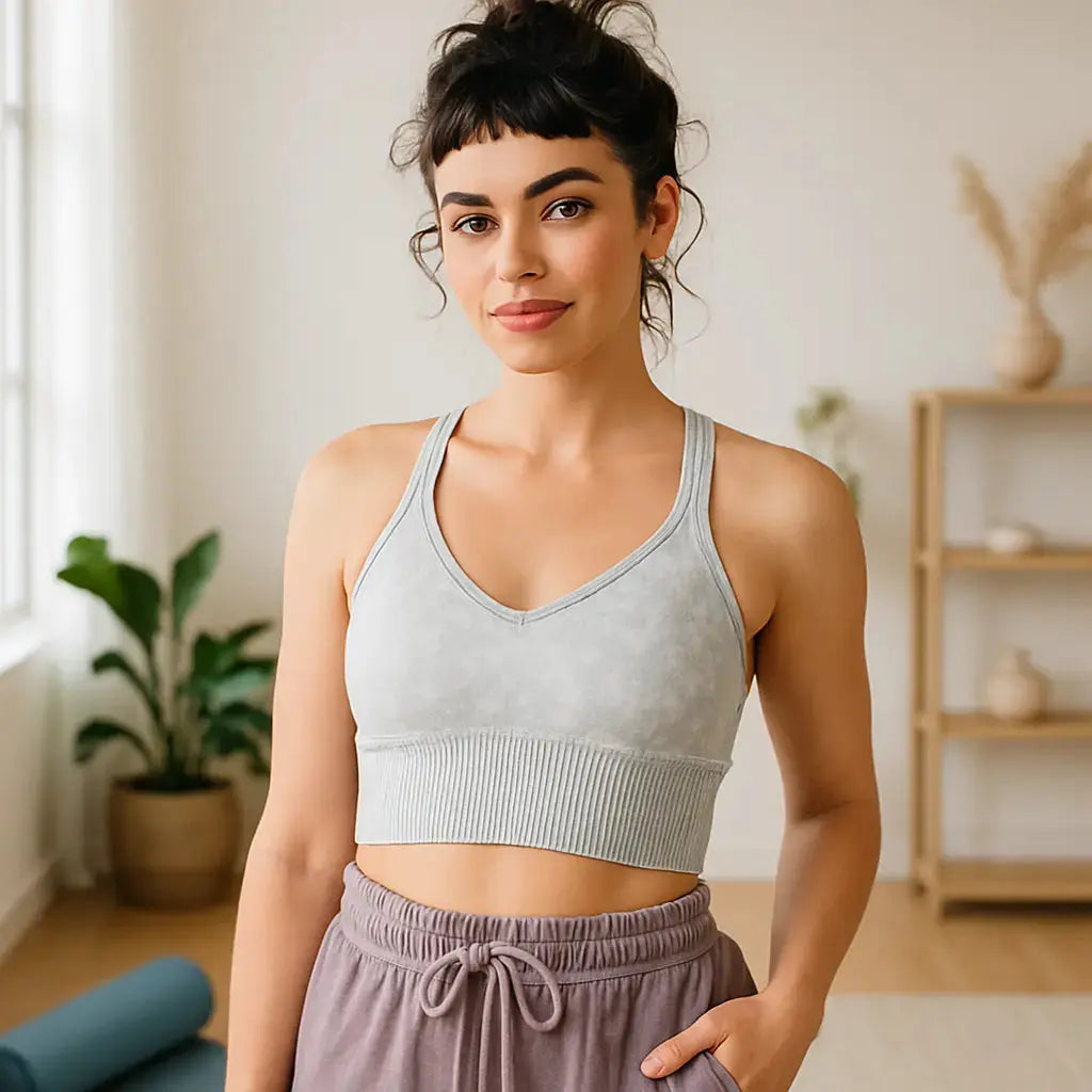 Zenana Washed Seamless Crisscross Racerback Tank Top