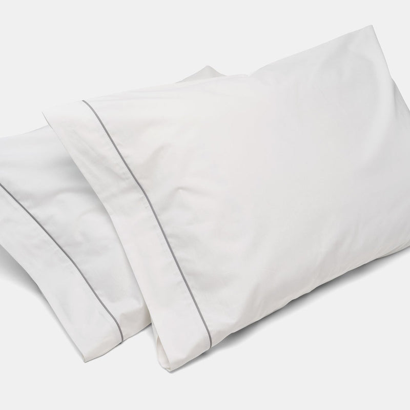 Cotton Bed Pillowcases with Classic Piping Design
