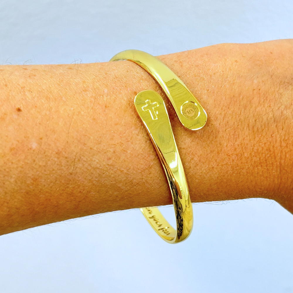 Cross Bracelets, Faith Bracelets, Engraved Bracelets Let your faith be bigger than your fear