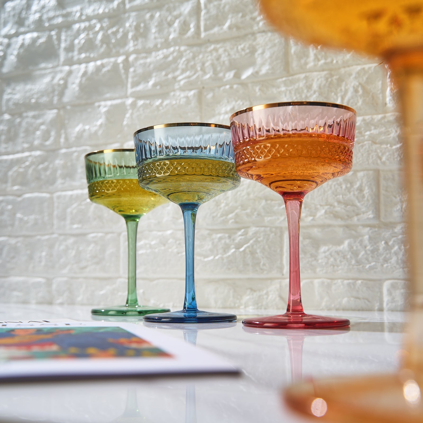 Duomo Champagne Coupe Cocktail Glassware, Set of 4