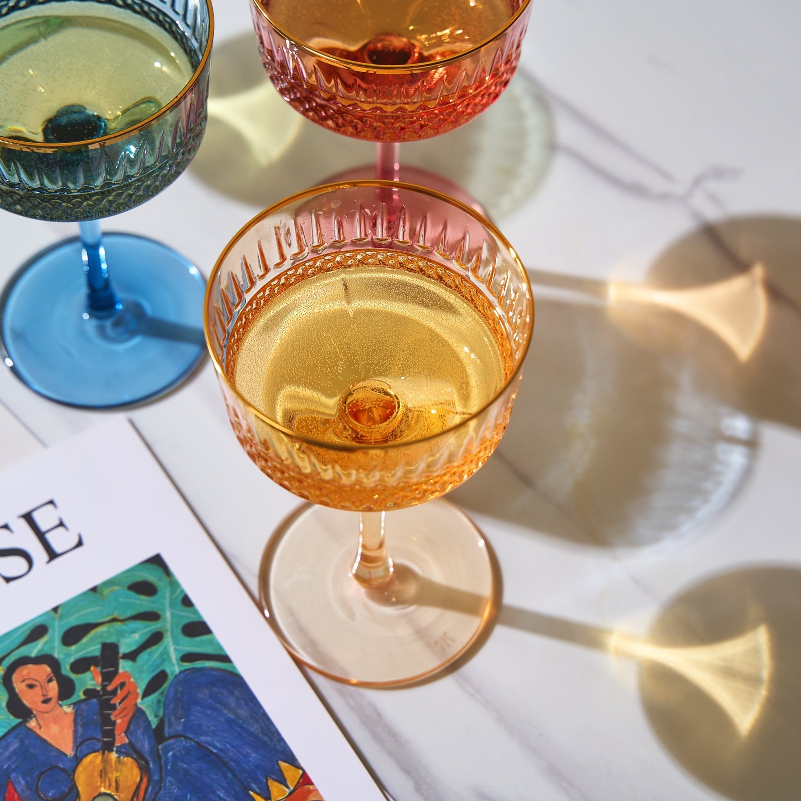 Duomo Champagne Coupe Cocktail Glassware, Set of 4