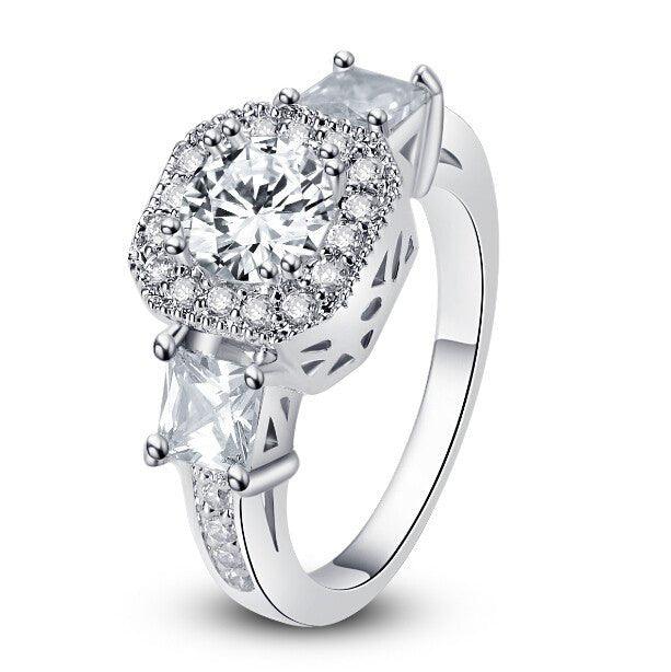 Cubic Zirconia Rings-  "Exotic Crystal Ring"-Cubic Ring-Cubic Zirconia Engagement Rings