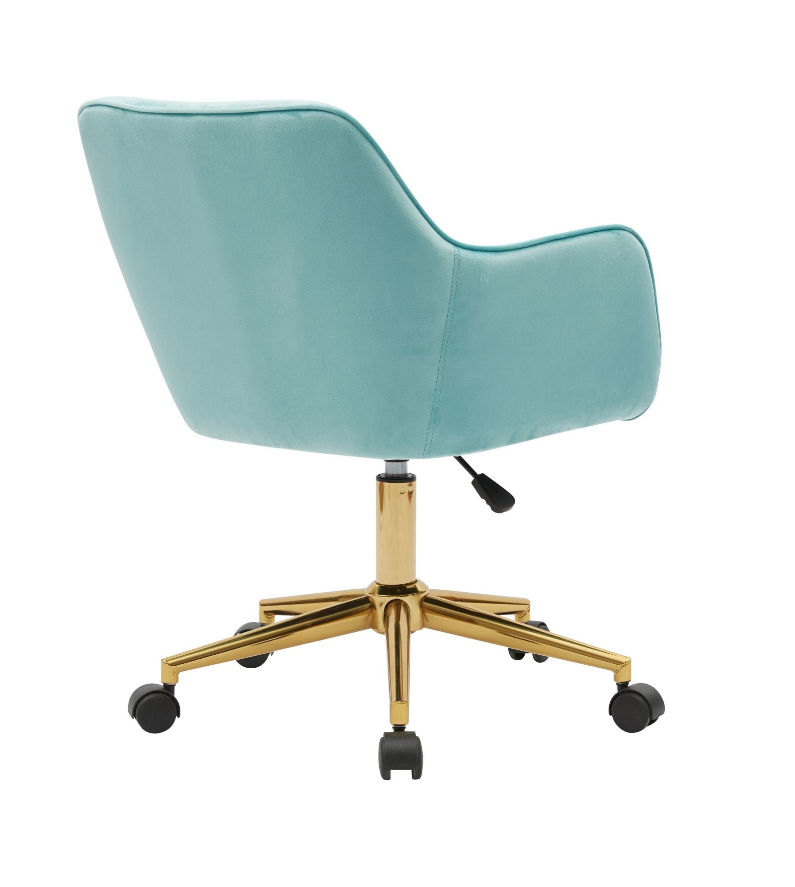 Modern Velvet Fabric Material Adjustable Height 360 revolving Home Office Chair Aqua Light Blue