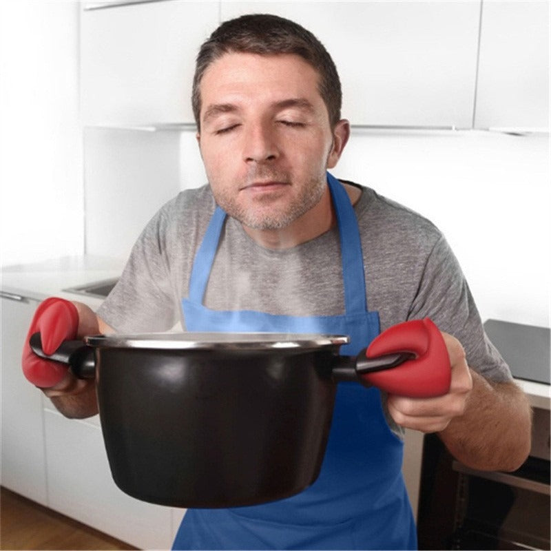 Red lobster pliers insulated gloves kitchen insulation temperature resistance thick silicone to prevent burns hand clip