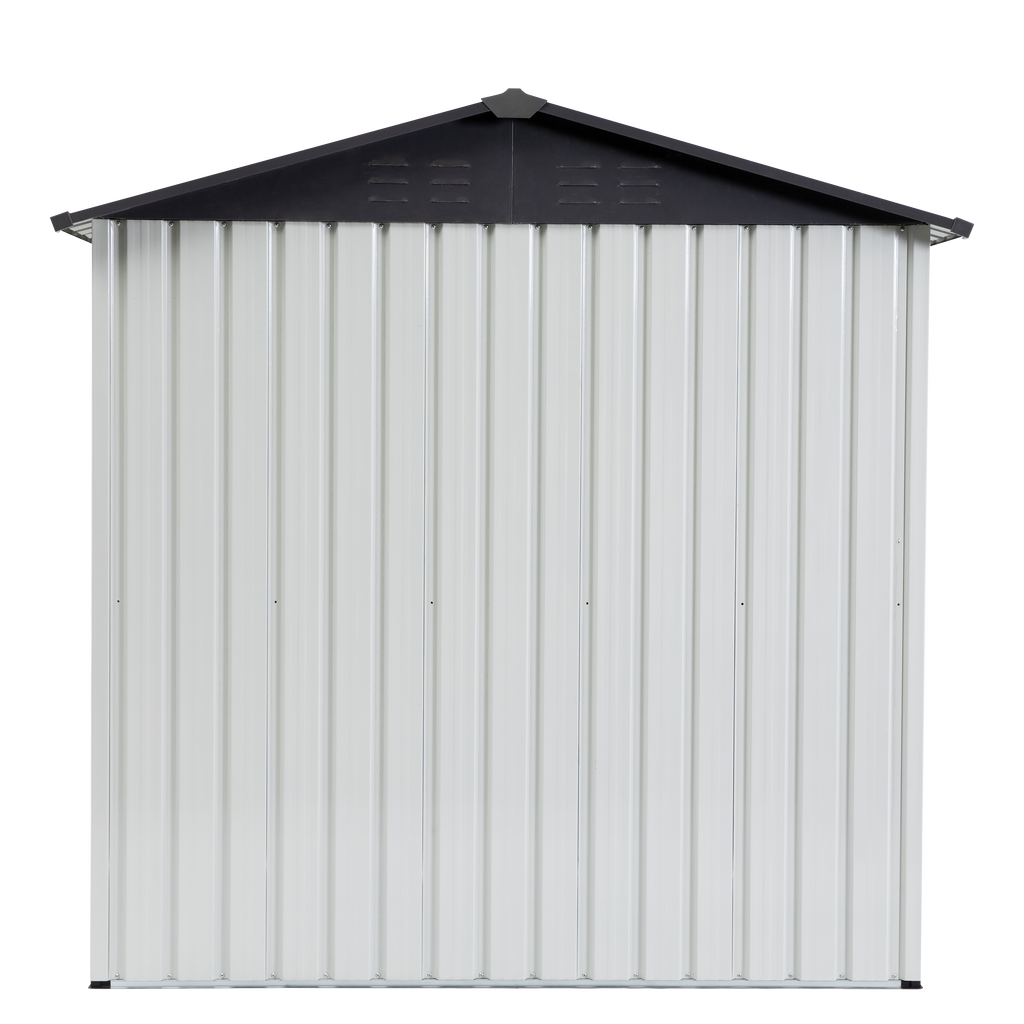 XWT014 Garden Metal Storage Shed Gray White 6x4x6ft outdoor storing tools Rainproof Hinge door version