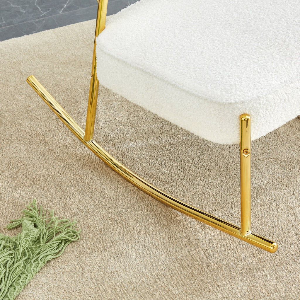 Teddy suede material cushioned rocking chair unique rocking chair cushioned seat