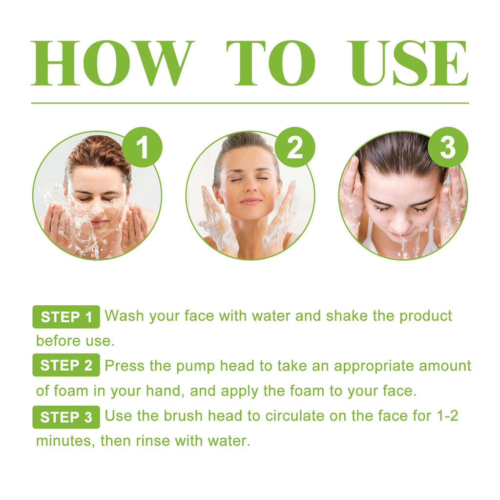 Green Tea Cleansing Mousse, A Deep Cleansing Facial Cleanser With Refreshing Oil Control And Wrinkles Reduction