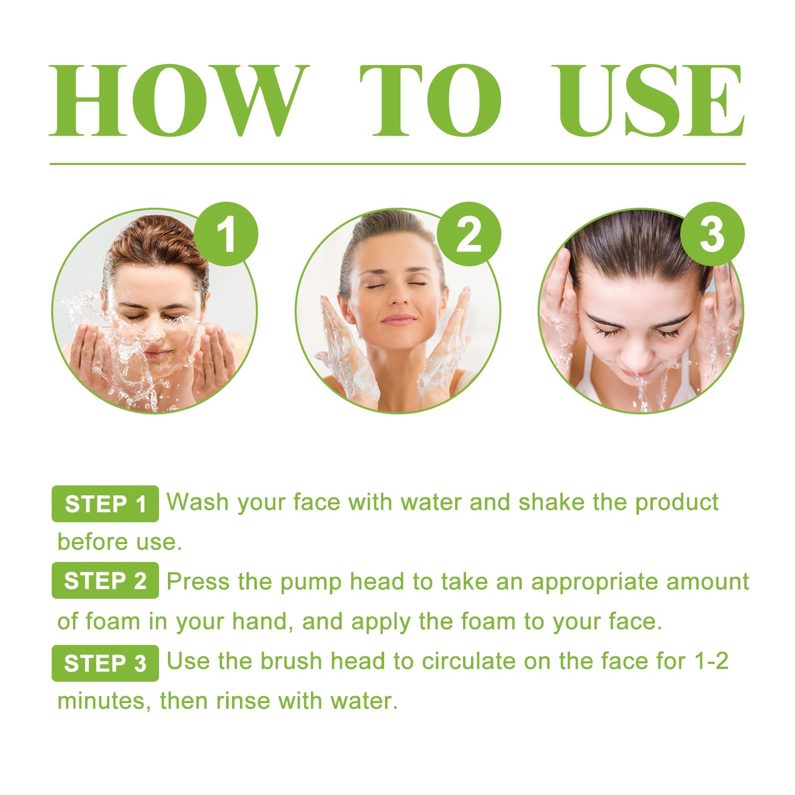 Green Tea Cleansing Mousse, A Deep Cleansing Facial Cleanser With Refreshing Oil Control And Wrinkles Reduction
