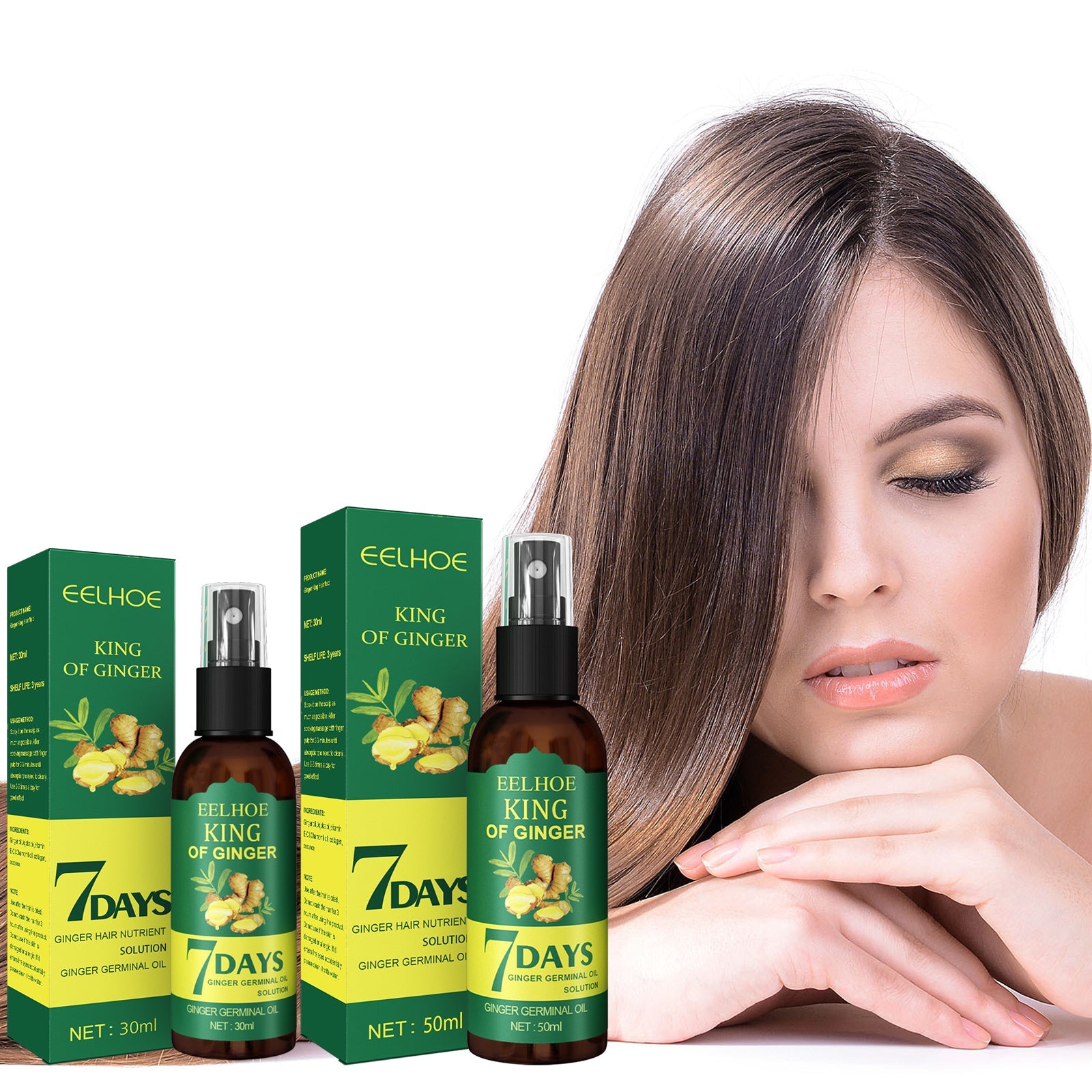 Ginger Hair Spray, Strengthens Hair, Massages Scalp And Restores Hair