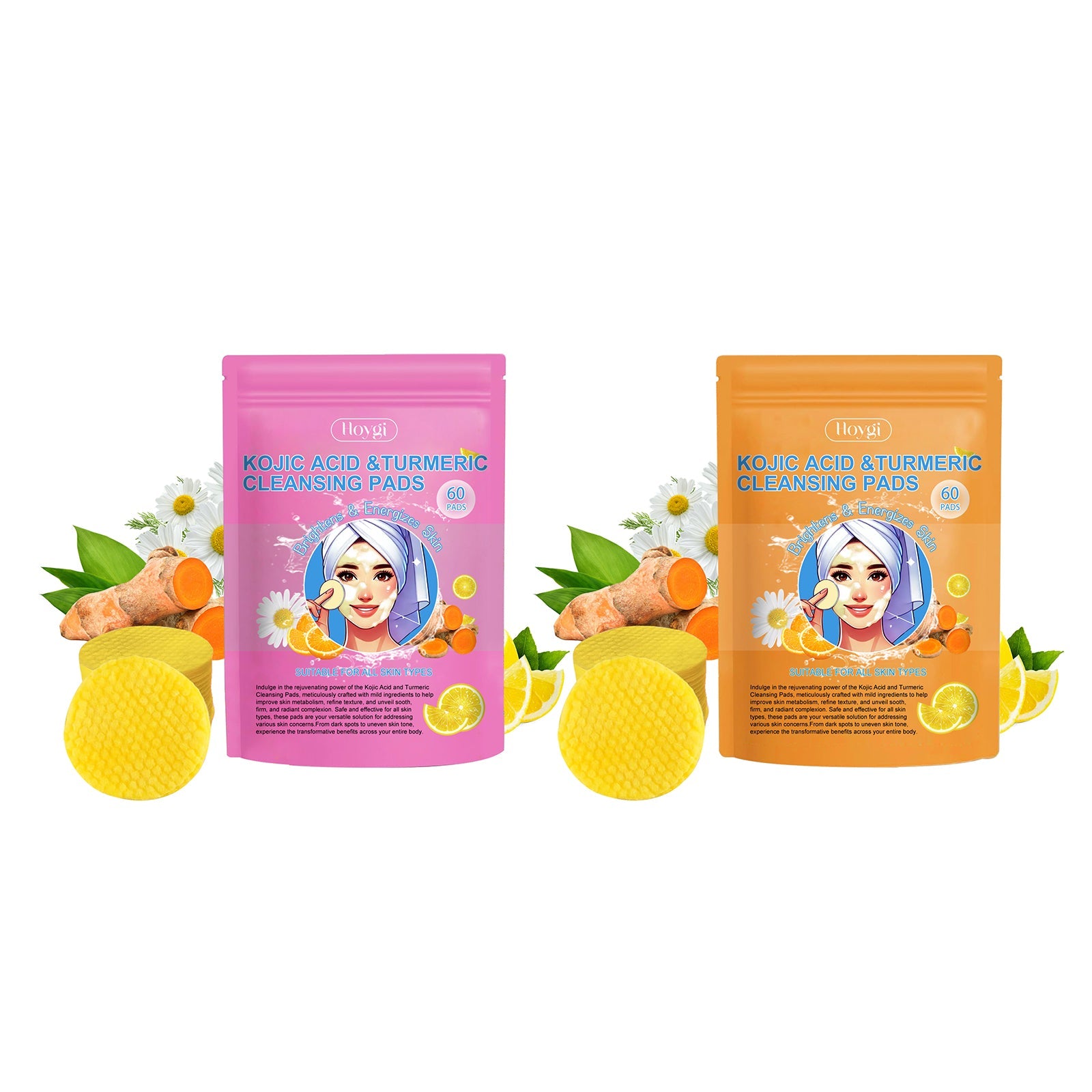 Turmeric Acid Cleansing Pad Gentle Exfoliating Deep Clean Non-Tight Improving Skin Cleansing Pad