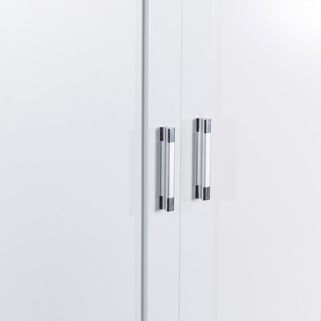Tall Bathroom Storage Cabinet, Cabinet with Two Doors and Drawers, Adjustable Shelf, MDF Board, White
