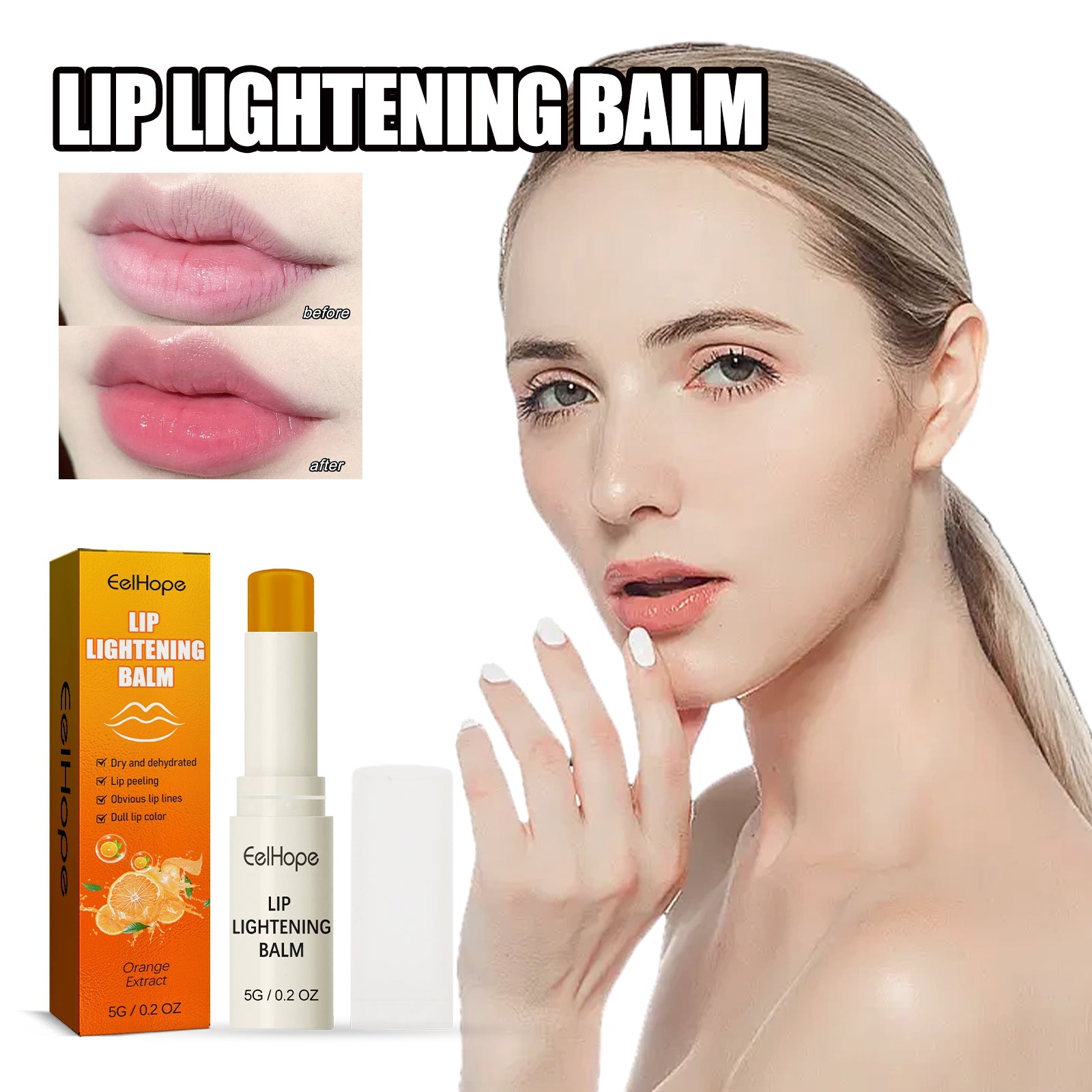 Orange Moisturizing Lip Balm Moisturizes, Hydrates, Removes Dead Skin, Prevents Dry And Cracked Lips