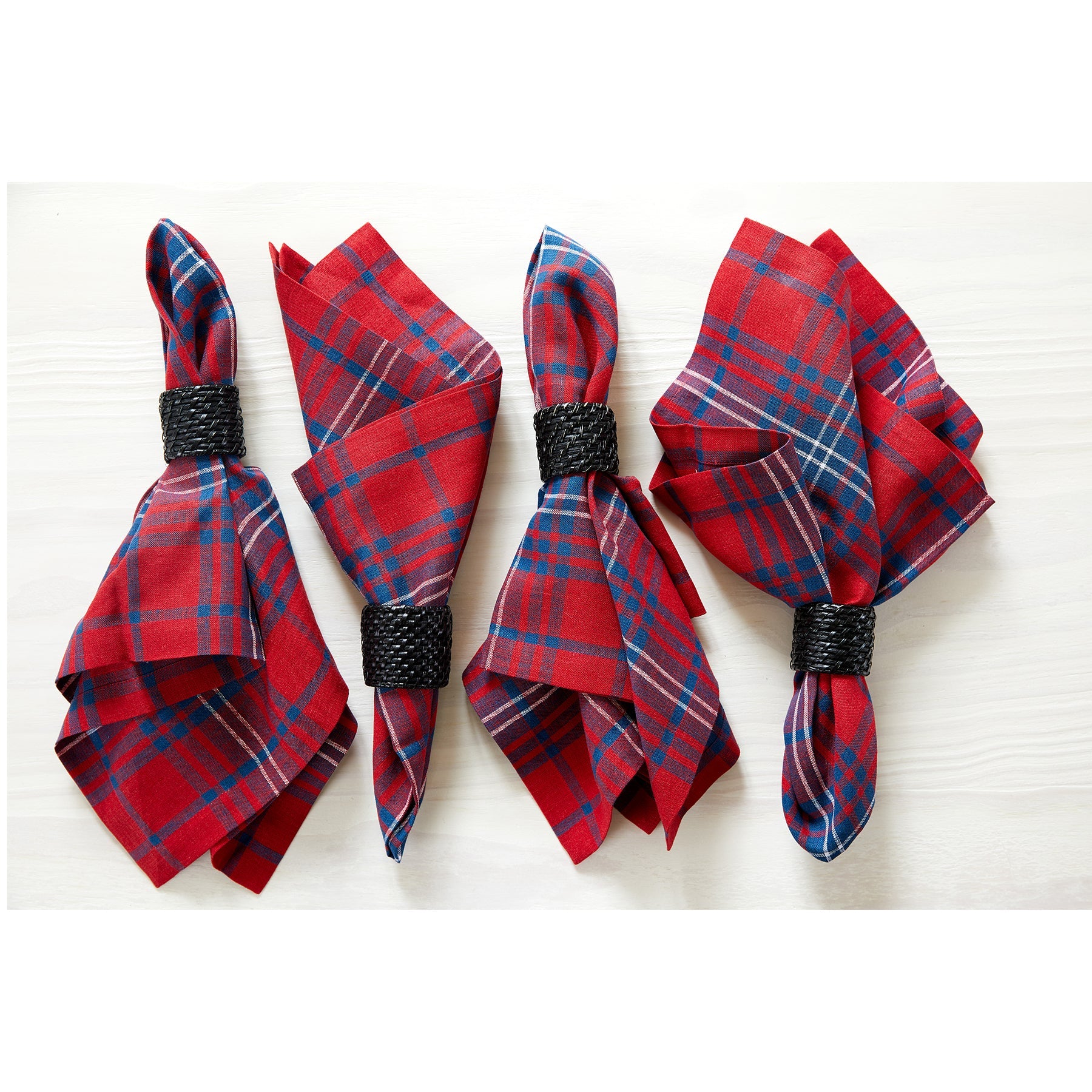 Red Tartan Plaid Napkins, Set of 4