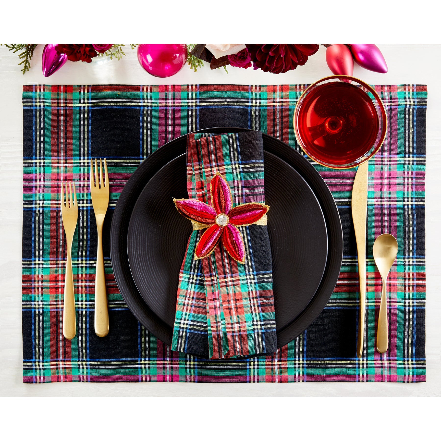 Jewel Plaid Napkins, Set of 4