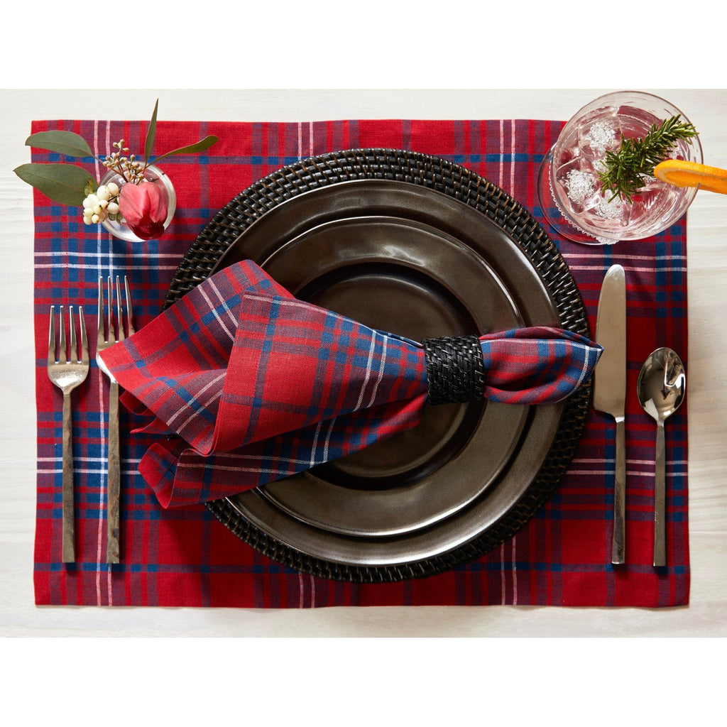 Red Tartan Plaid Napkins, Set of 4