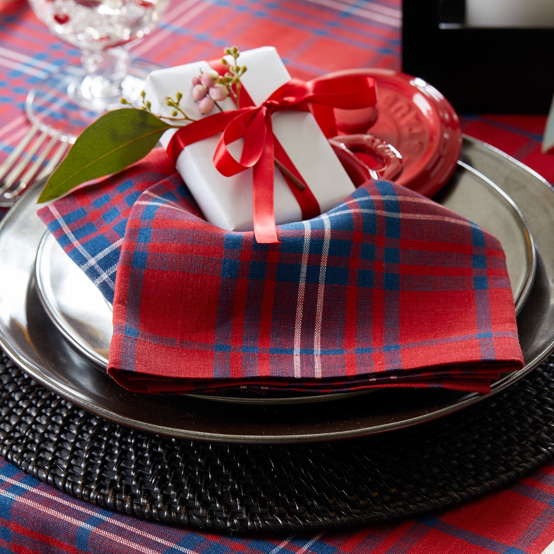 Red Tartan Plaid Napkins, Set of 4