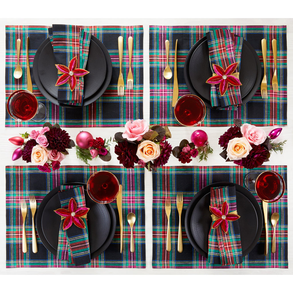 Jewel Plaid Napkins, Set of 4