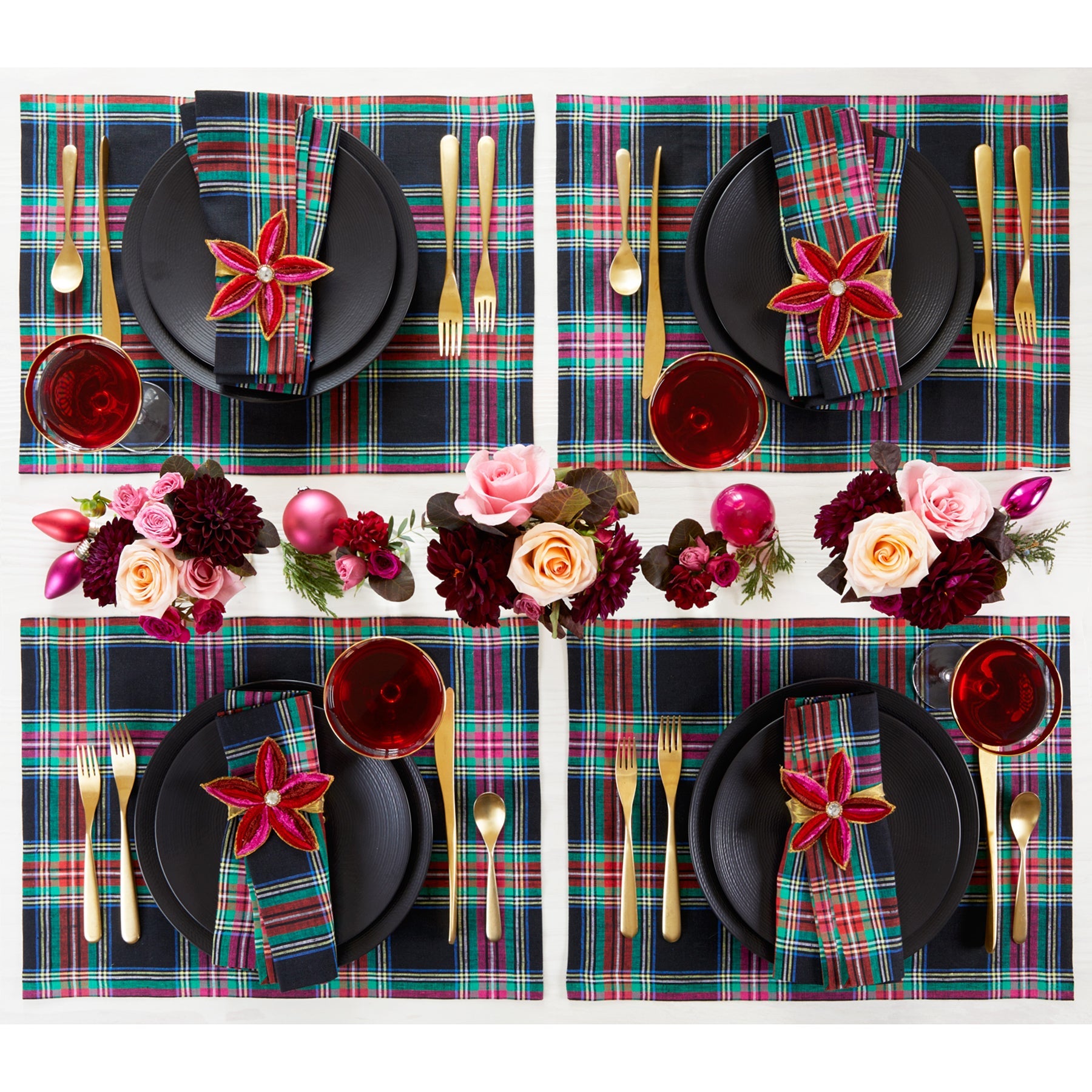 Jewel Plaid Napkins, Set of 4