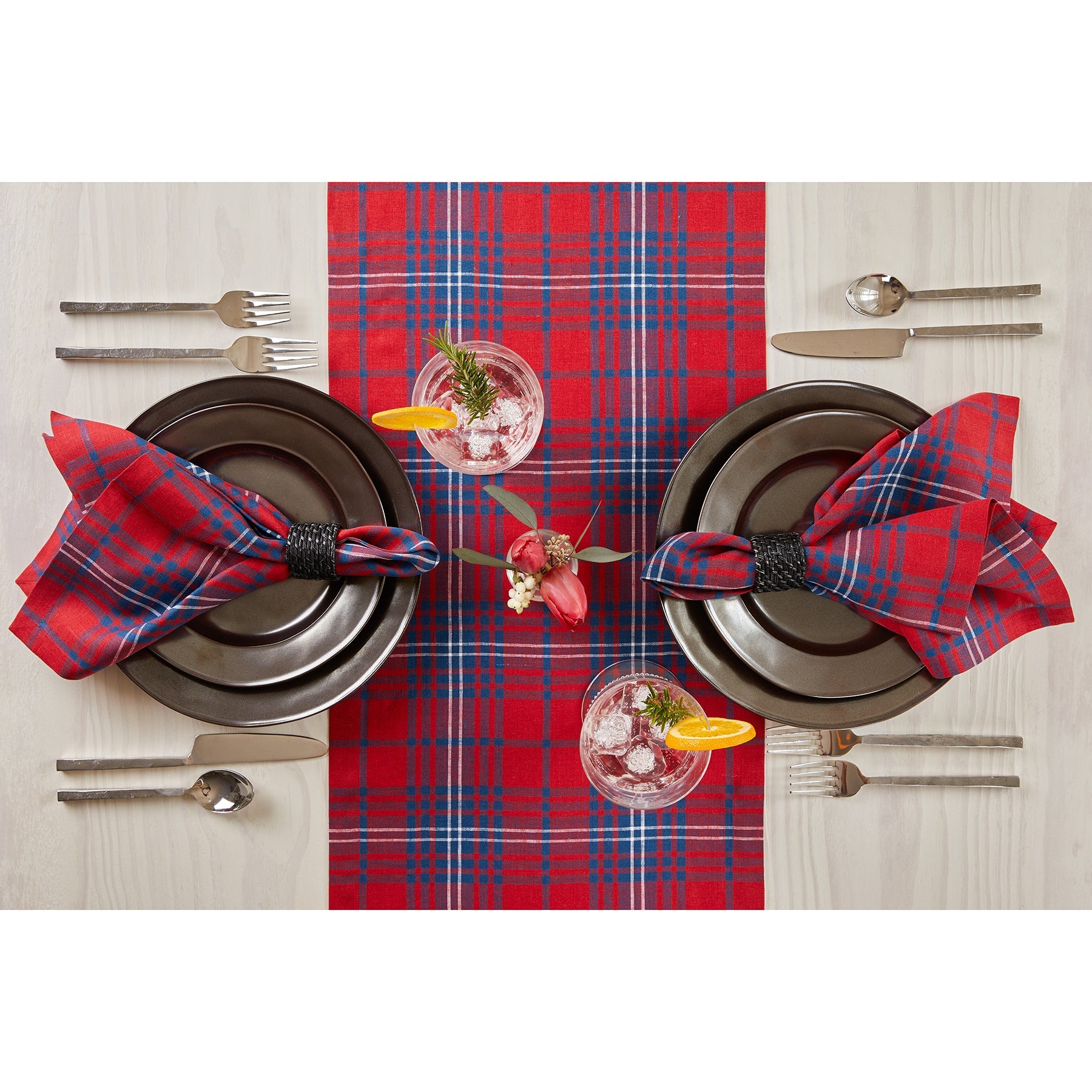 Red Tartan Plaid Napkins, Set of 4