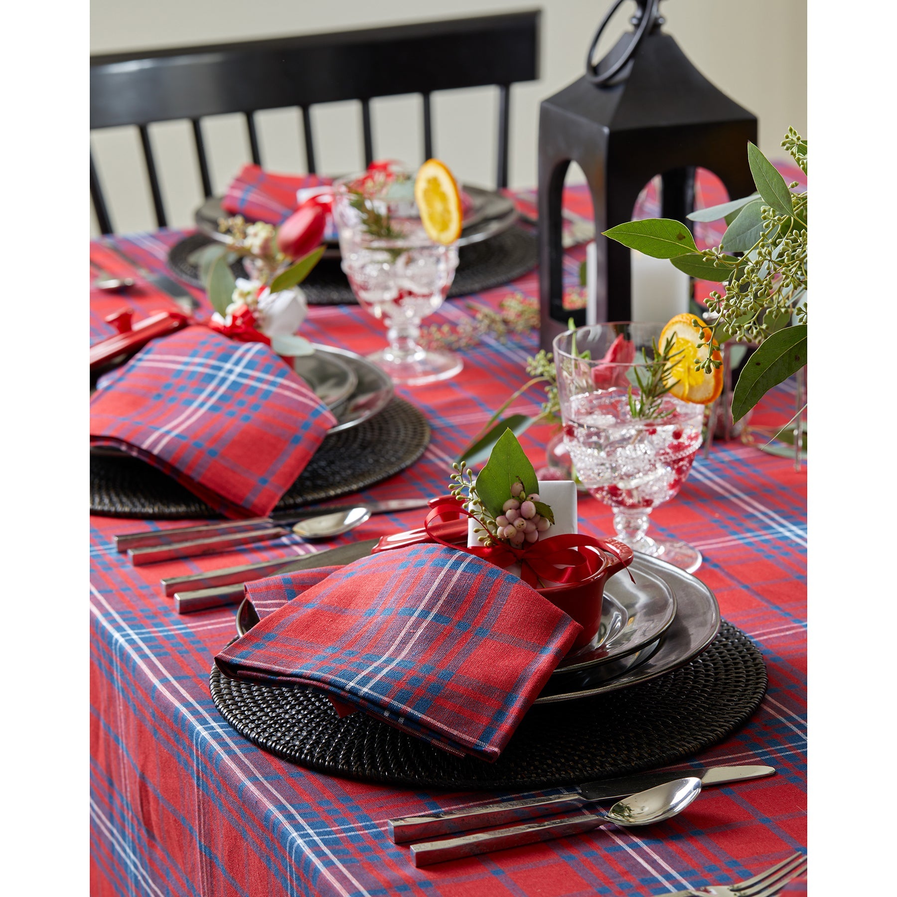 Red Tartan Plaid Napkins, Set of 4