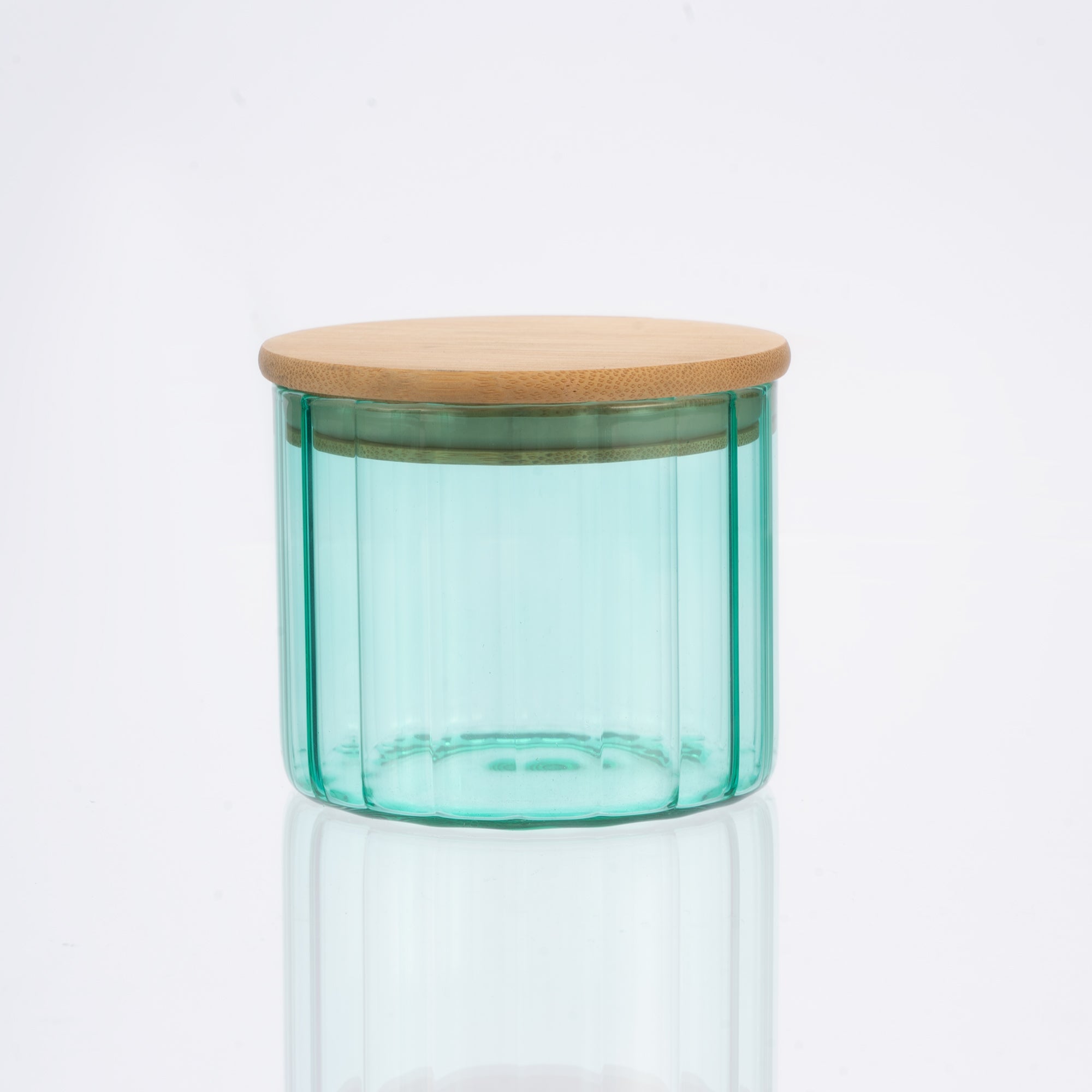 Glass Canister Set & Bamboo Lid - Diamond Blue