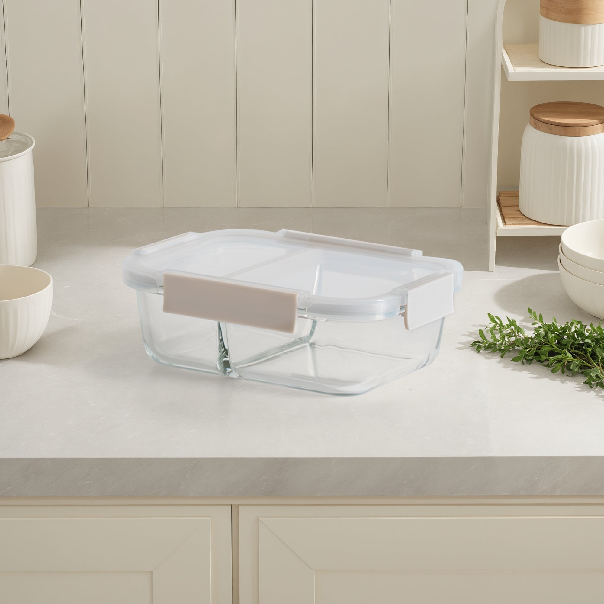 Glass Bento Box - Divided (Vanilla)