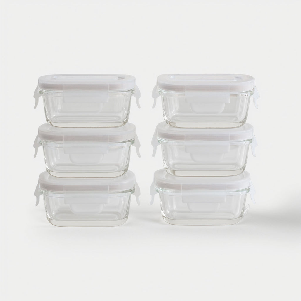 Mini Glass Container Set - Rectangular (Vanilla)