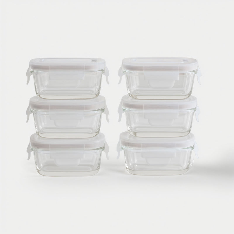 Mini Glass Container Set - Rectangular (Vanilla)