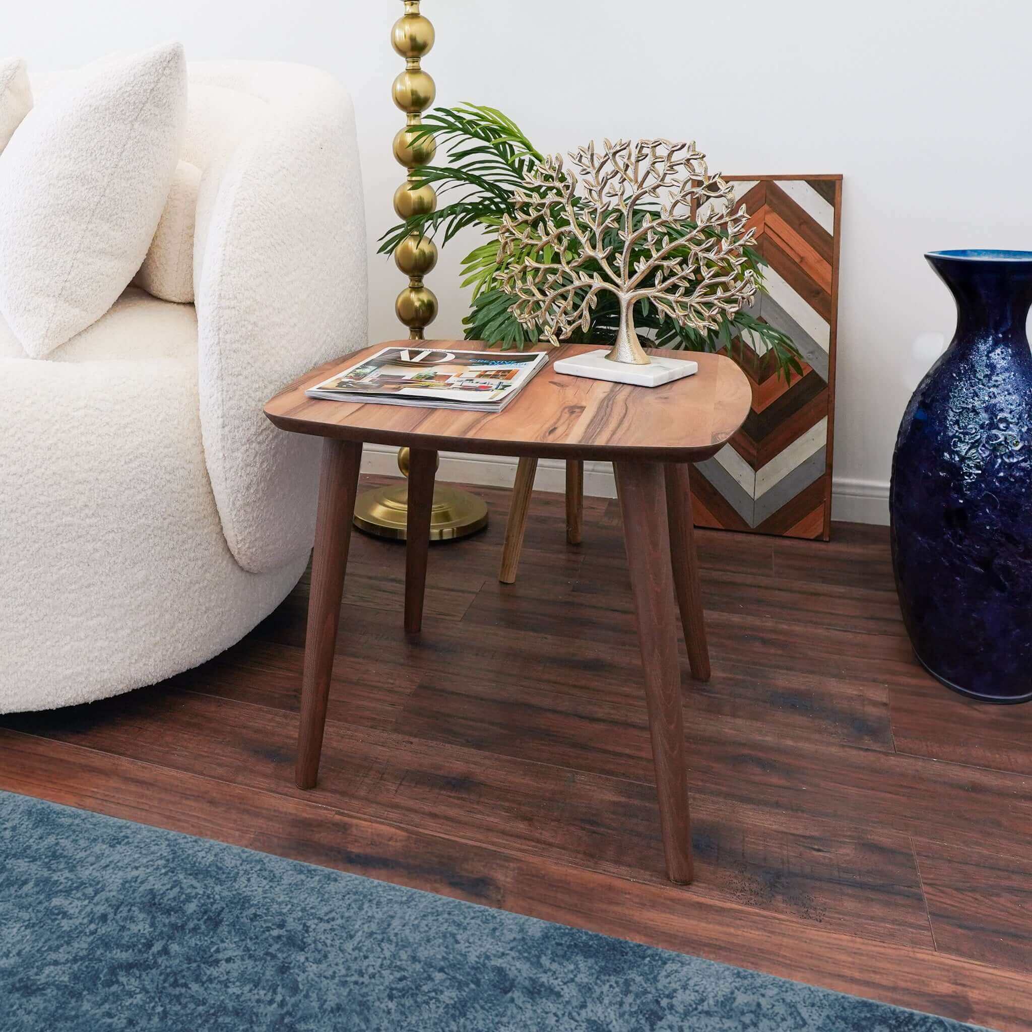 Denis Walnut End Table – Designer Side Table – Curated by SHOPLOBBIE |