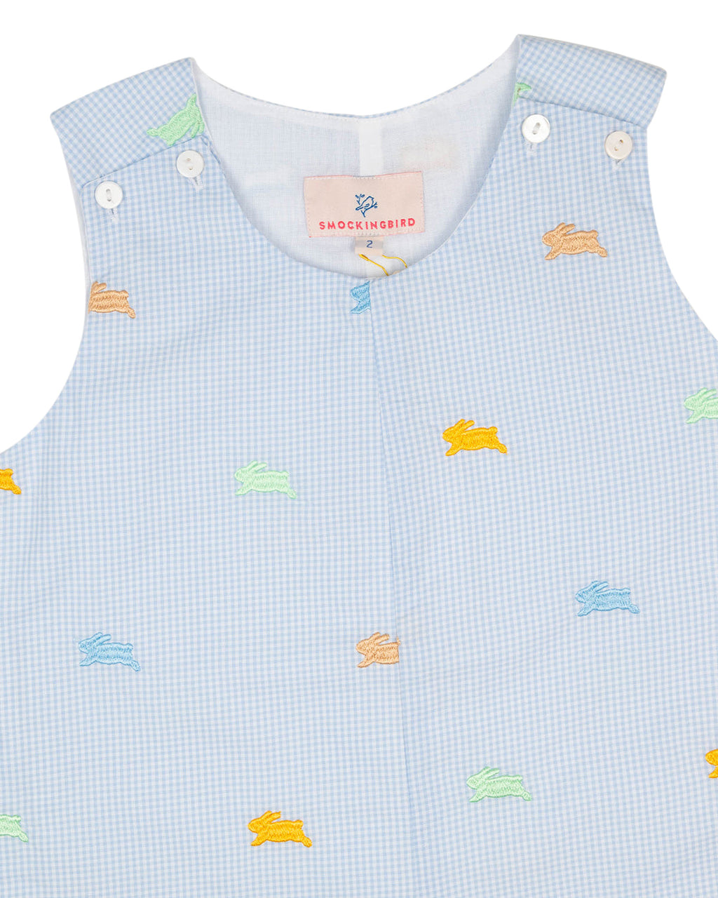 Colorful Bunnies Embroidered Shortall-FINAL SALE