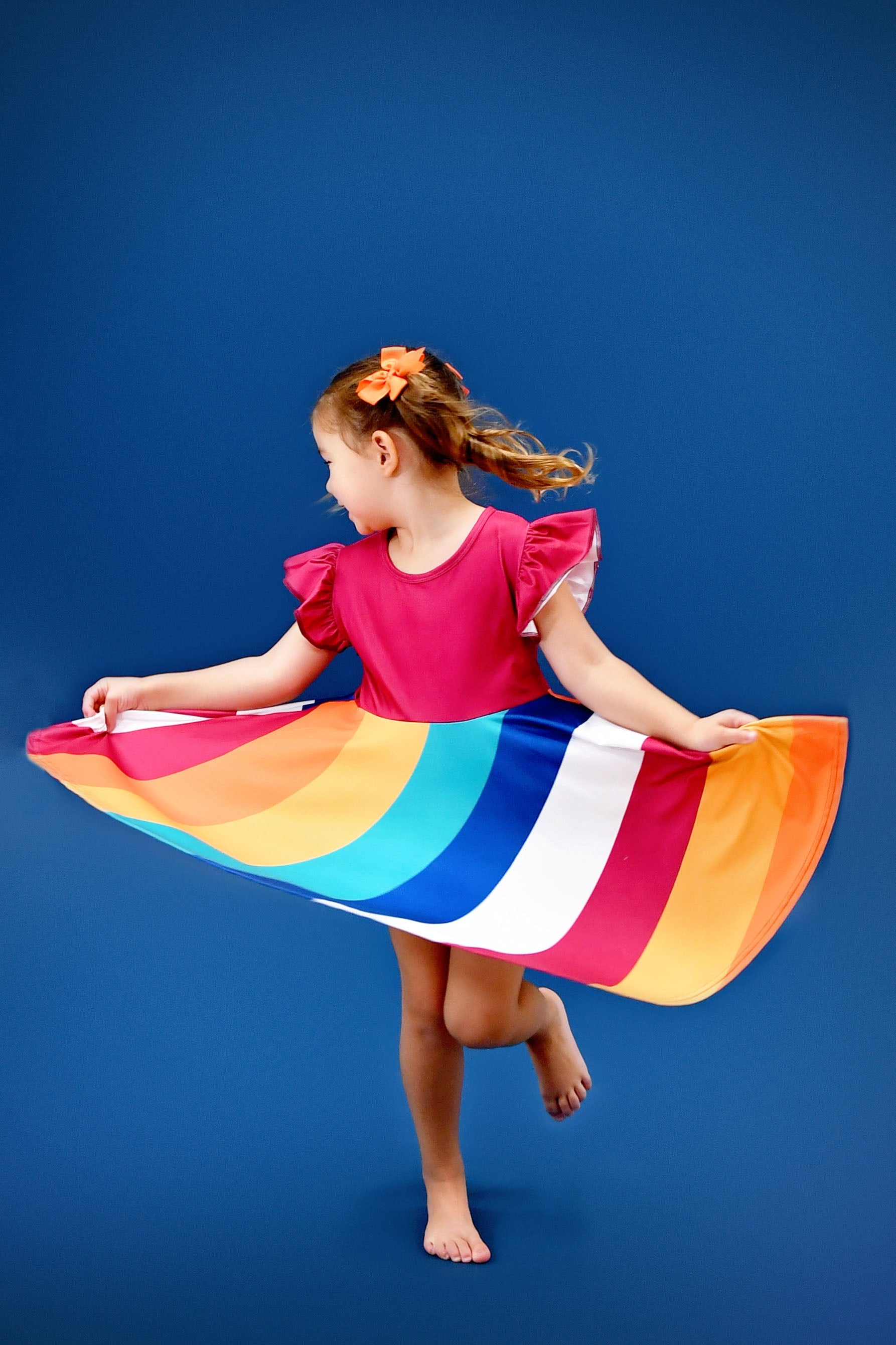 Autumn Milk Silk Twirl Dress