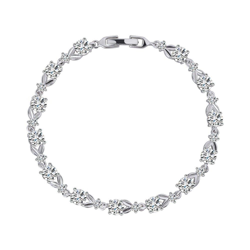 Dainty Cubic Zirconia Tennis Bracelet with Round Cut AAA+ Cubic Zirconia