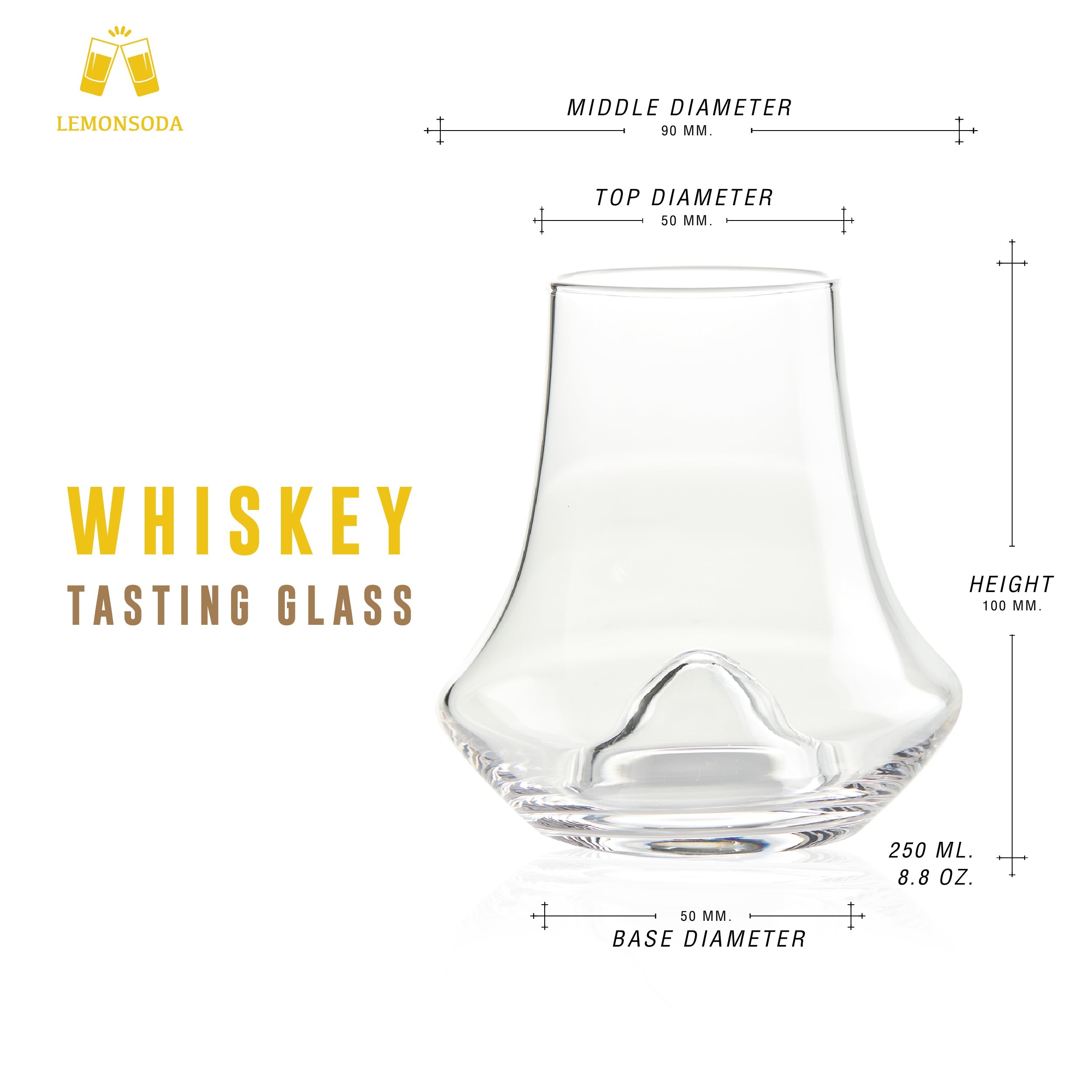 Whiskey Snifter Glasses -  (250 mL / 8.5 fl. oz)