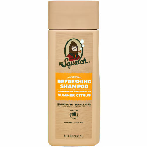 DR. SQUATCH Men's Natural Shampoo  Summer Citrus 11oz - New