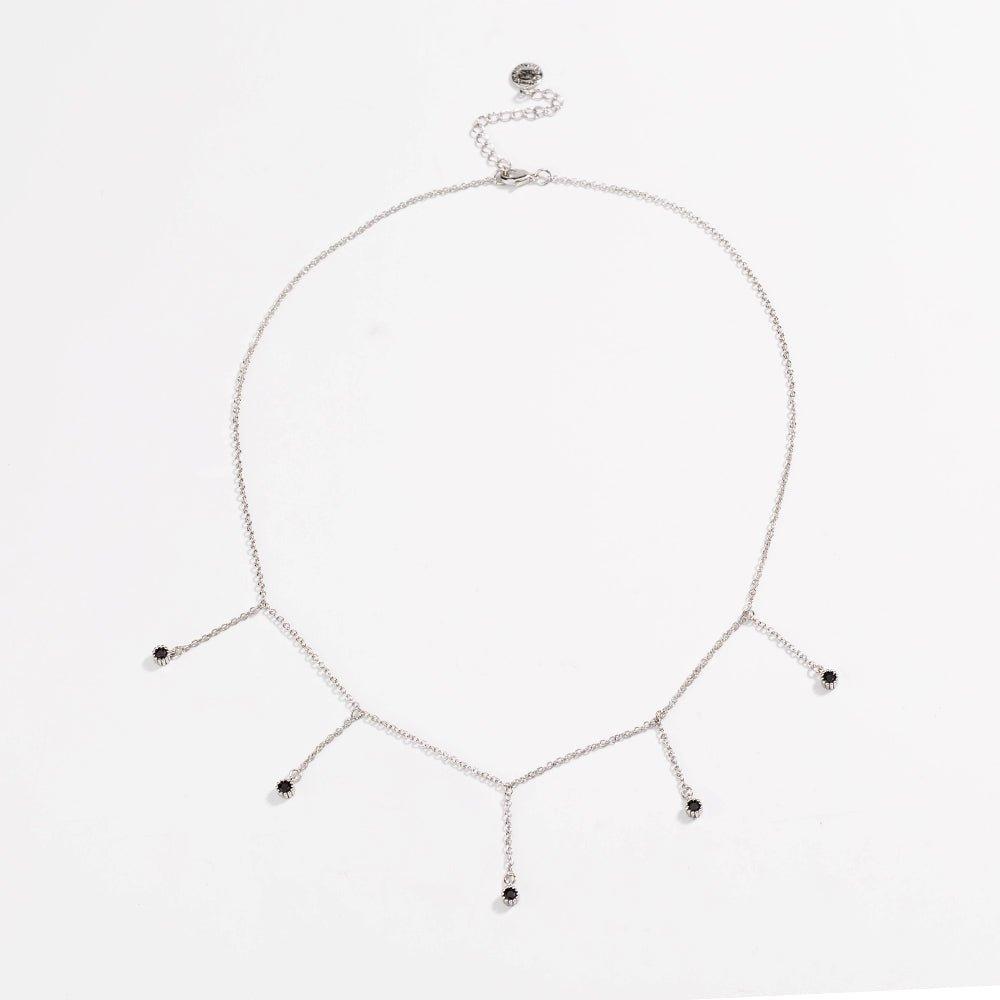 Drop Necklace with Five Cubic Zirconia Stone