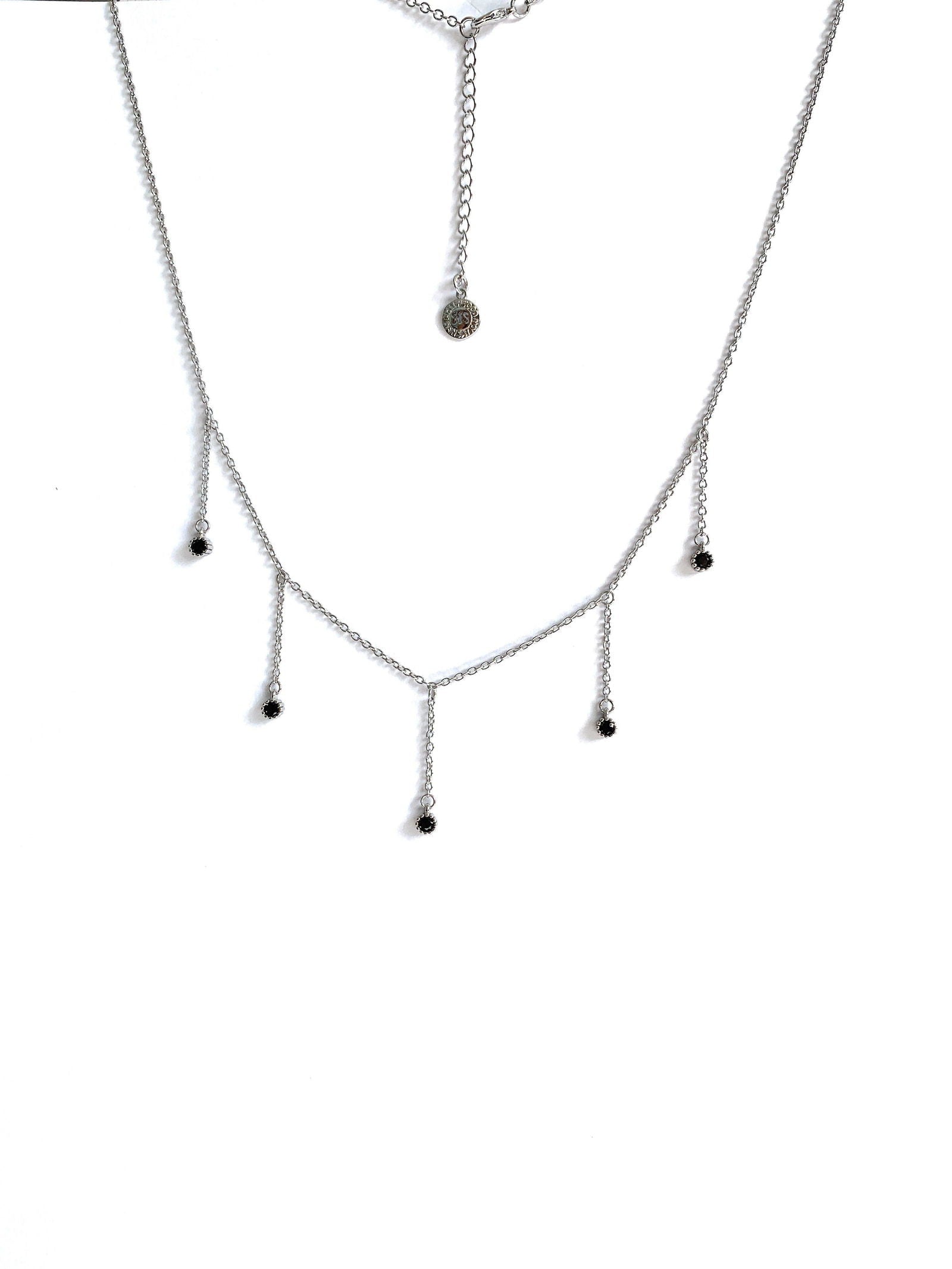 Drop Necklace with Five Cubic Zirconia Stone