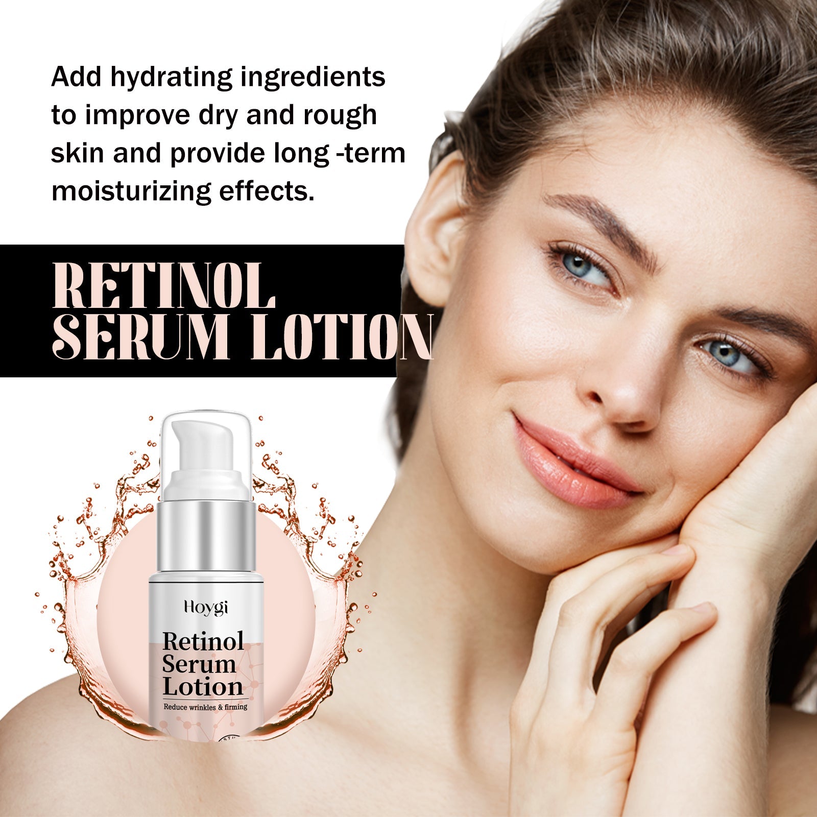 Retinol Serum Lotion, Fade Out Fine Lines Filling Water Moisturizing Anti-Wrinkle Firming Facial Skin Aging