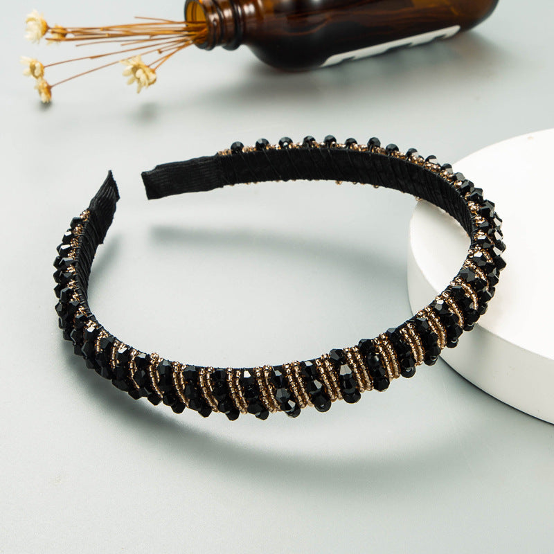 Washing Face Hair Band Thin Edge Handmade String Crystal Headband Fashion Hair Accessories Simple Hair Band