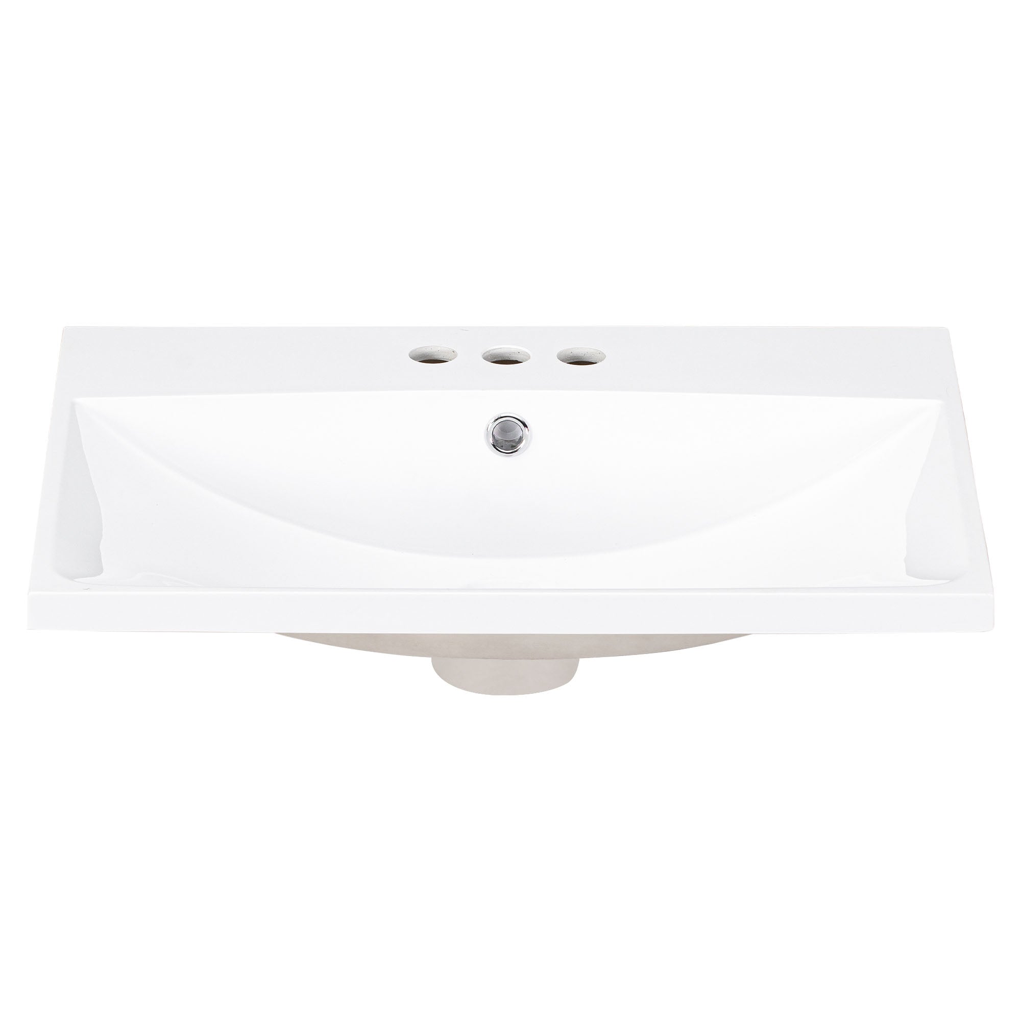 24" Bathroom Vanity Top Only White Basin 3-Faucet Holes  4" Faucet Available Ceramic