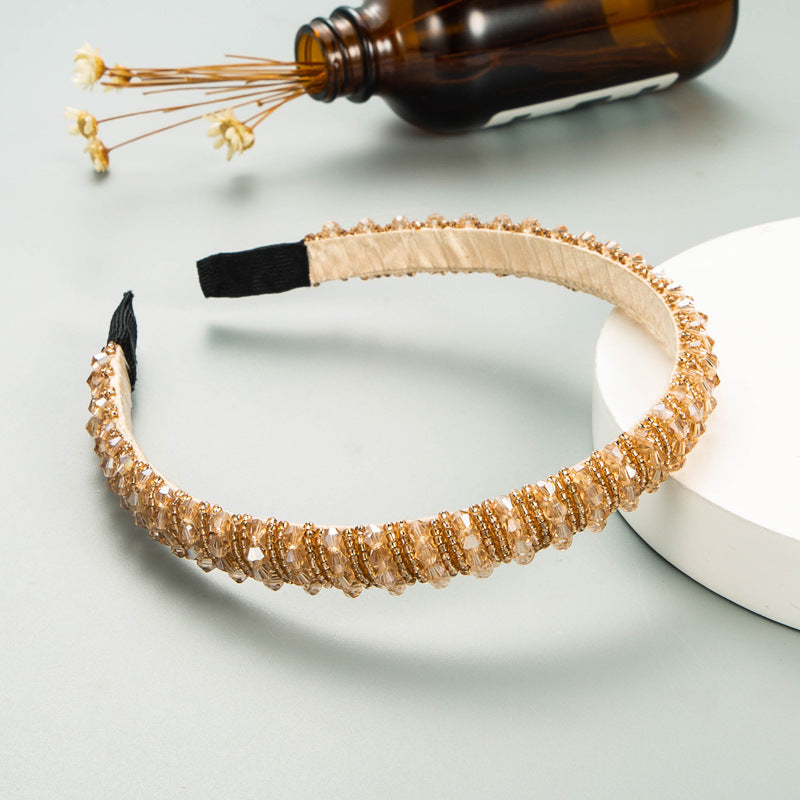 Washing Face Hair Band Thin Edge Handmade String Crystal Headband Fashion Hair Accessories Simple Hair Band